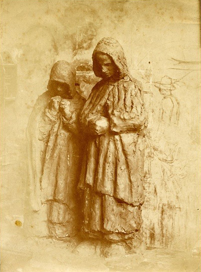 Photo ancienne d’une maquette par Ernest Nivet du monument aux morts du Département de l’Indre